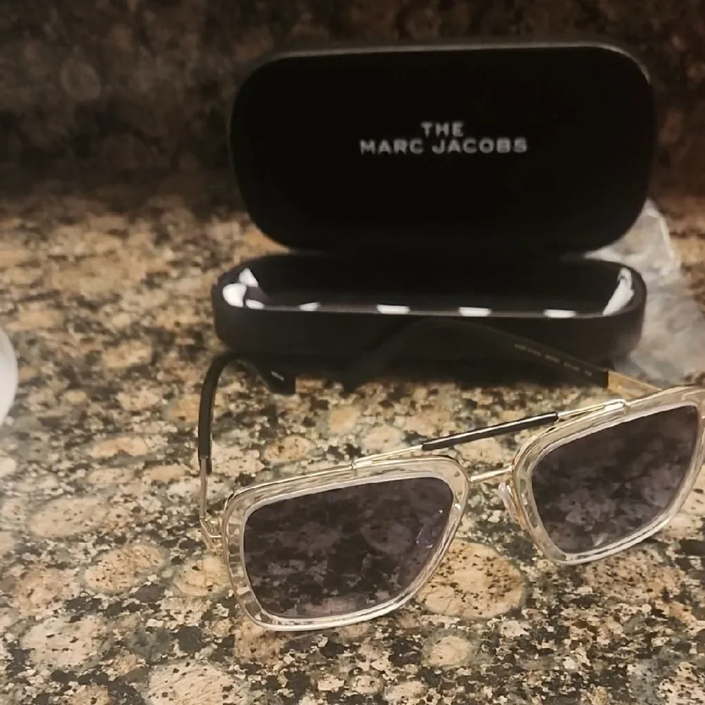 Marc Jacobs Transparent Frame Sunglasses with Dark Lenses
